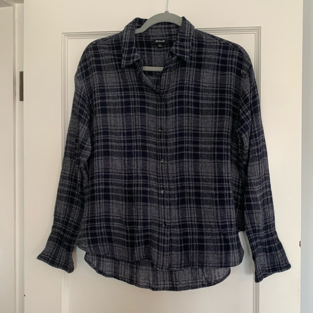 Madewell flannel shirt - size M navy plaid